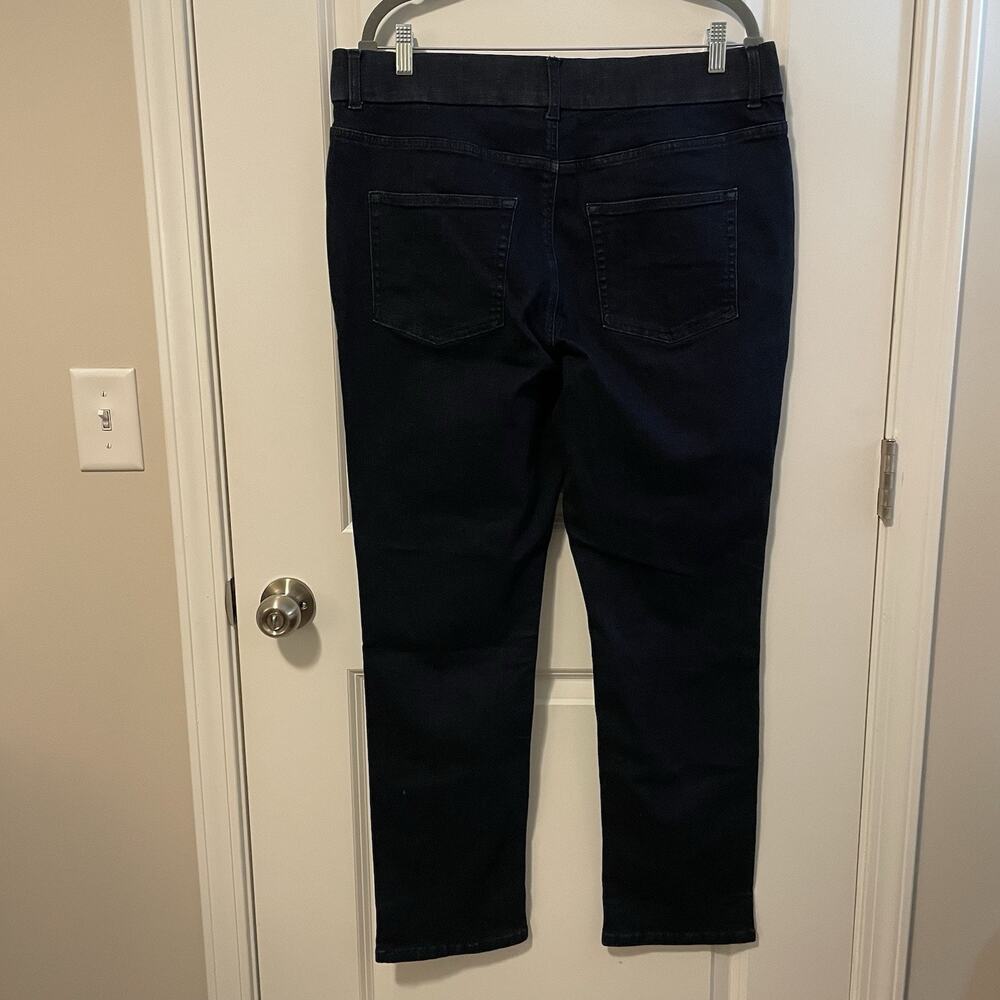 NWT D & Co Womens Stretch Jean Sz 18W Blue Dark Wash Pull On Skinny Leg Mid Rise - Picture 3 of 11